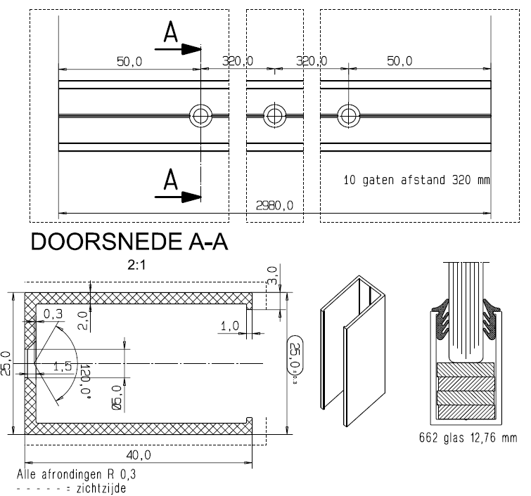 Eerste volglassysteemwand