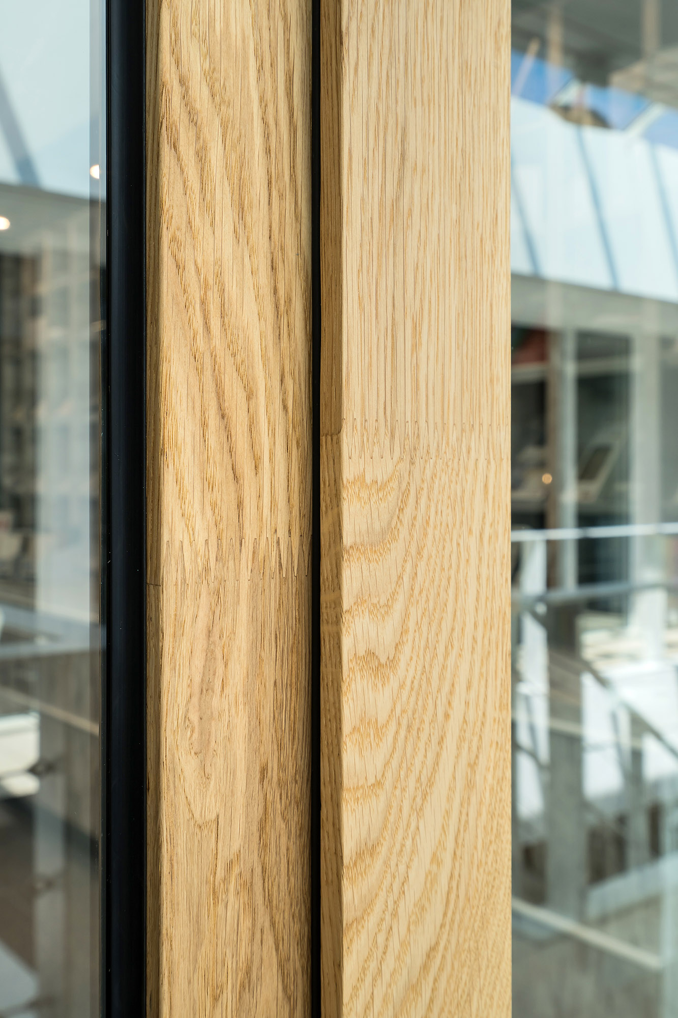 Woodframe Slim Duurzame Glazen Systeemwand Design Glaswand Duurzaam Houten Profiel Intermontage 007